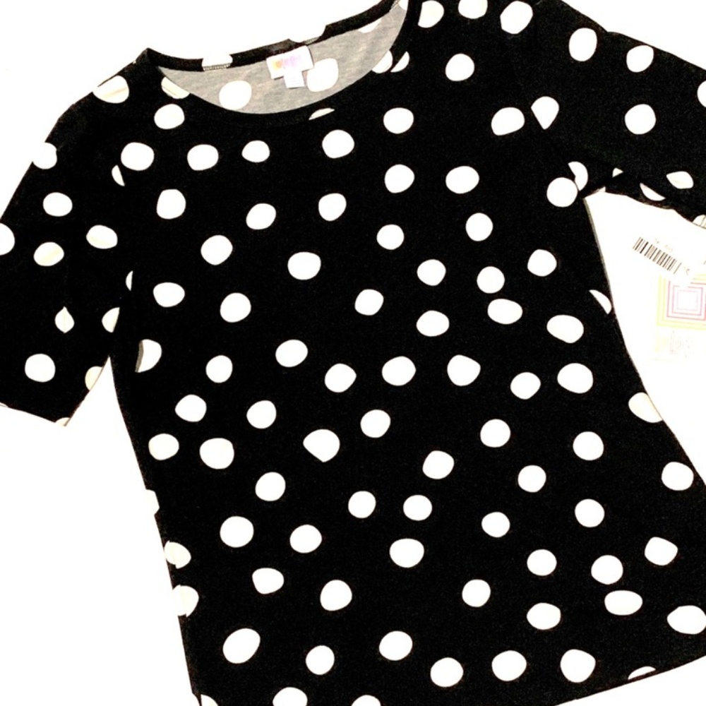 Lularoe Gigi Black Polka Dot Top